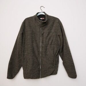 32 Degrees iHeat olive green heather zip‎ front men's fleece jacket XL
